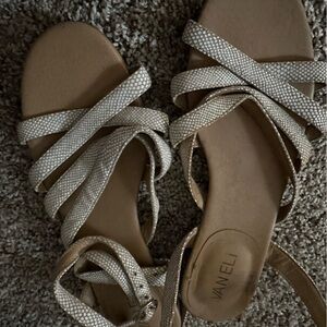 Vaneli Women's Cream Strappy Sandals